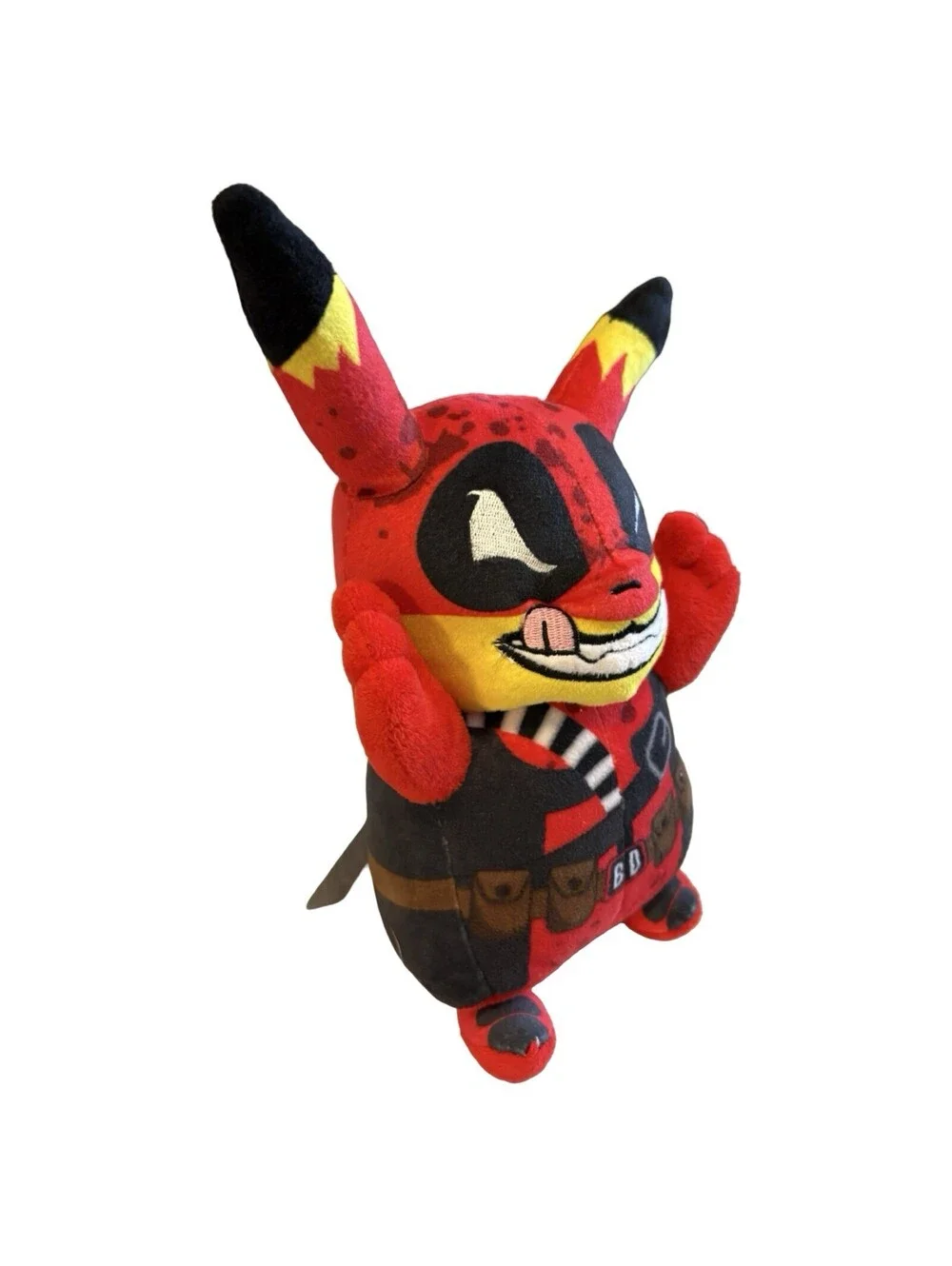 Pikachu Pokémon Deadpool Plush With Tag ‘Bad Day’ Cuddly Soft Plushie